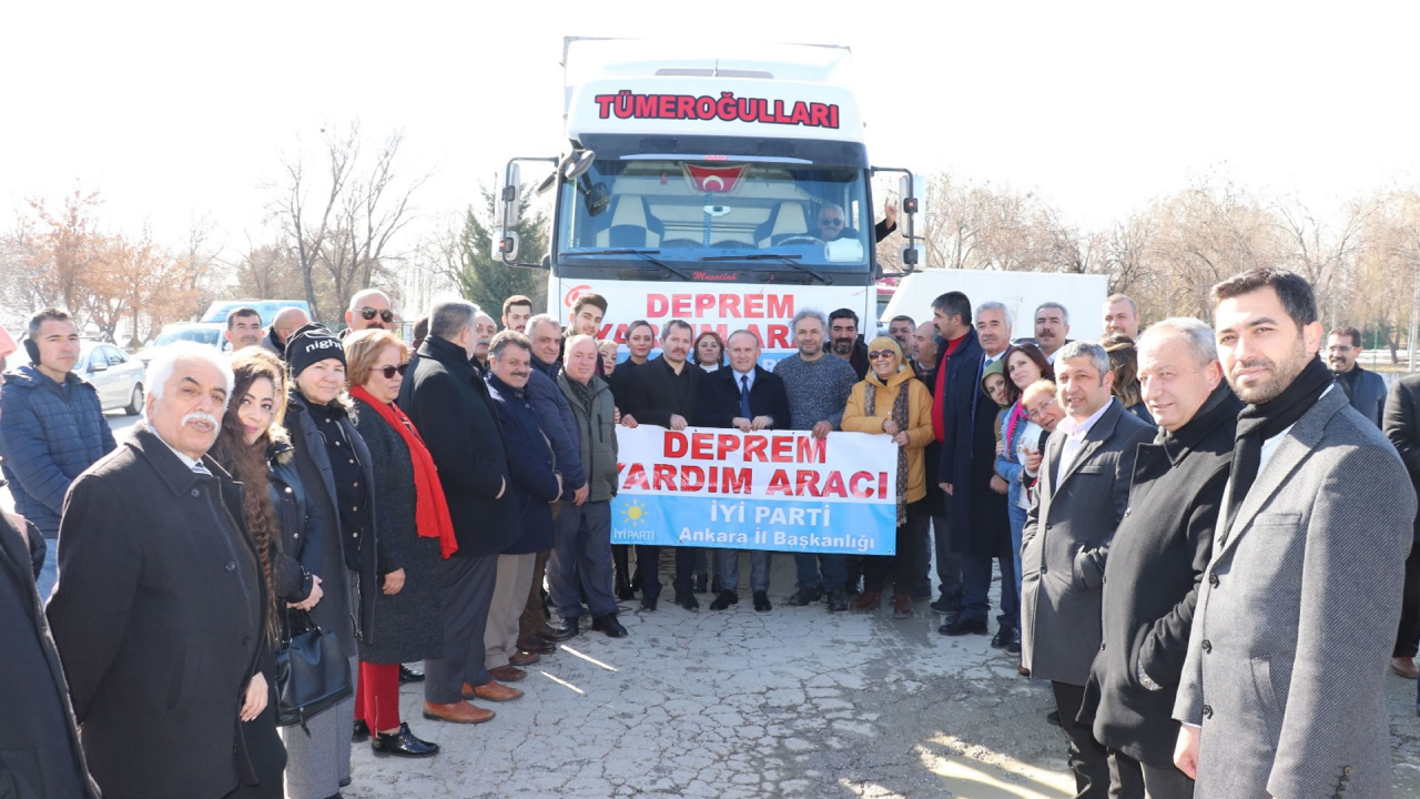 İYİ Parti Ankara İl Başkanlığı Elazığa  deprem yardım aracı gönderdi